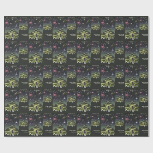 コペンハーゲンのヴィンテージ旅行包装紙 ラッピングペーパー (フラット)