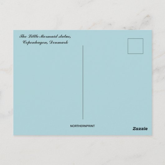 コペンハーゲンの人魚の小さな像 ポストカード (裏面)