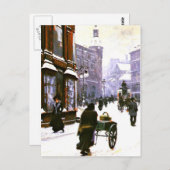 コペンハーゲンの冬の通り ポストカード (正面/裏面)