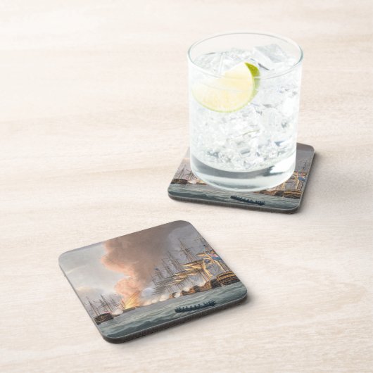 コペンハーゲンの前のデンマークの艦隊の破壊、 コースター (右側)