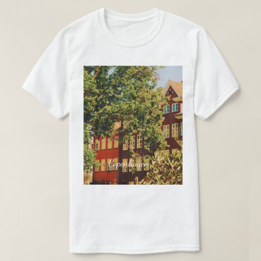 コペンハーゲンの市街 - デンマーク Tシャツ (デザイン正面)