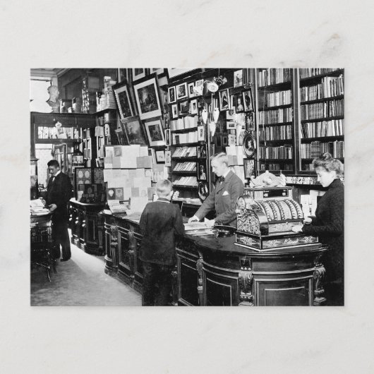 コペンハーゲンの本屋、1899年 ポストカード (正面)