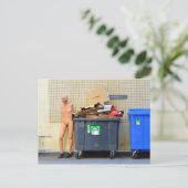 コペンハーゲンの段ボールのリサイクル ポストカード (スタンド正面)