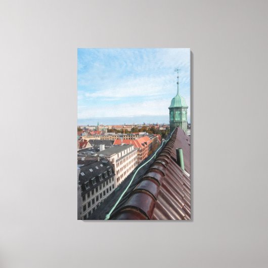コペンハーゲンの街並み キャンバスプリント (正面)