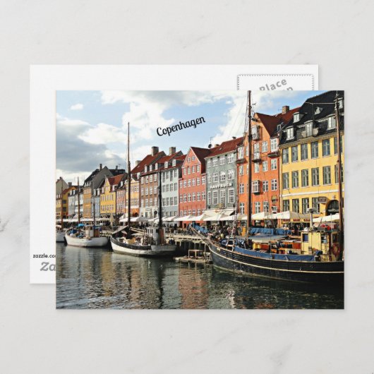 コペンハーゲンの運河の写真 ポストカード (正面/裏面)