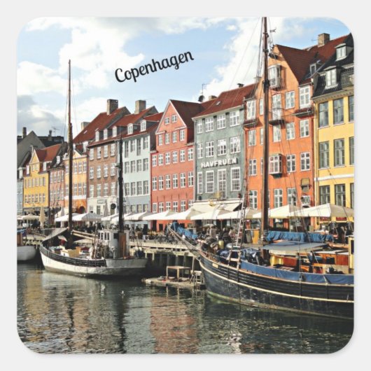 コペンハーゲンの風光明媚な運河 スクエアシール (正面)