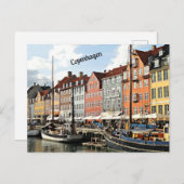 コペンハーゲンの風光明媚な運河 ポストカード (正面/裏面)