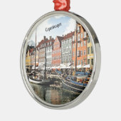 コペンハーゲンの風光明媚な運河 メタルオーナメント (左)