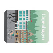 コペンハーゲンへの旅行アート マグネット (横)