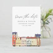 コペンハーゲンカスタムデンマークの写真Save the Date 招待状 (スタンド正面)