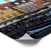 コペンハーゲンカラフルニャブンカナルボーツハウスフォト ポスター (角)