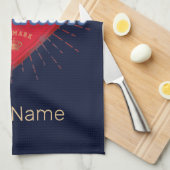 コペンハーゲンキャピタルデンマークレトロ帆走船 キッチンタオル (四つ折り)