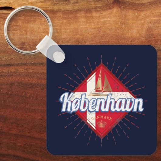 コペンハーゲンキャピタルデンマークレトロ帆走船 キーホルダー (正面)
