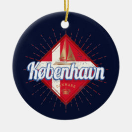 コペンハーゲンキャピタルデンマークレトロ帆走船 セラミックオーナメント