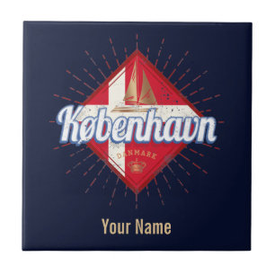 コペンハーゲンキャピタルデンマークレトロ帆走船 タイル