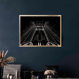 コペンハーゲンサブウェイステーションブラックアンドホワイトファインアート ポスター