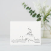 コペンハーゲンデンマークのエレガントで上品なスケッチのノスタルジック ポストカード (スタンド正面)