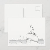 コペンハーゲンデンマークのエレガントで上品なスケッチのノスタルジック ポストカード (正面/裏面)