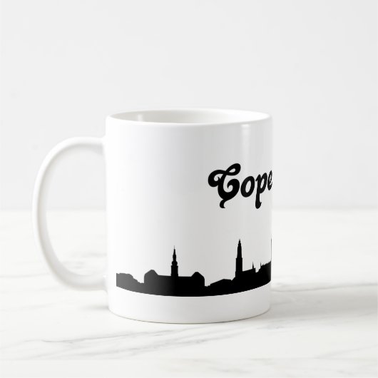 コペンハーゲンデンマークの陸標のギフトのマグ コーヒーマグカップ (左)