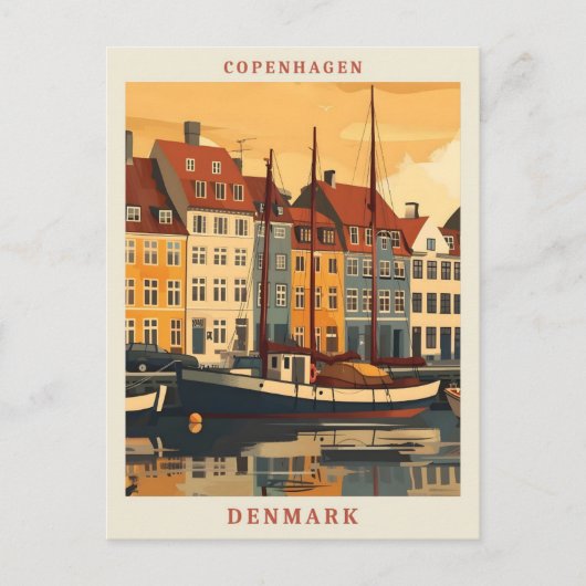 コペンハーゲンデンマークアエレガントートヴィンテージトラベル ポストカード (正面)