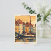 コペンハーゲンデンマークアエレガントートヴィンテージトラベル ポストカード (スタンド正面)