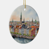 コペンハーゲンデンマークウォーターカラー セラミックオーナメント (右)