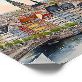 コペンハーゲンデンマークウォーターカラー ポスター (角)