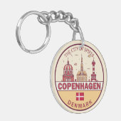 コペンハーゲンデンマークシティスカイラインエンブレム キーホルダー (正面左)