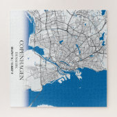 コペンハーゲンデンマークシティマップトラベルシンプルミニマル ジグソーパズル (横)