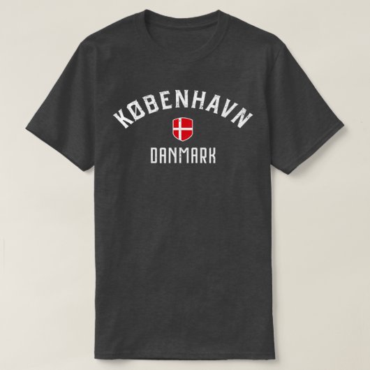 コペンハーゲンデンマークデンマーク国旗Kobenhavn Danmark Tシャツ (デザイン正面)