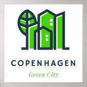 コペンハーゲンデンマークデンマーク地球に優しグリーンシティ ポスター (正面)