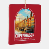 コペンハーゲンデンマークトラベルアートヴィンテージ セラミックオーナメント (右)