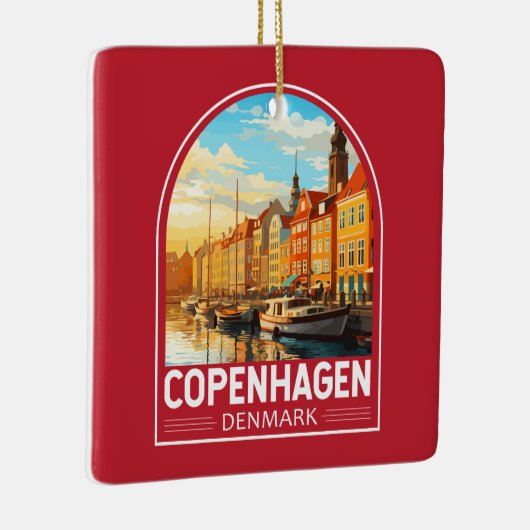 コペンハーゲンデンマークトラベルアートヴィンテージ セラミックオーナメント (右)