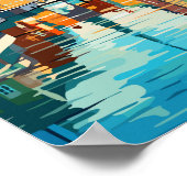 コペンハーゲンデンマークトラベルアートヴィンテージ ポスター (角)