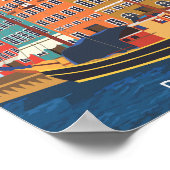 コペンハーゲンデンマークトラベルプレイスイラストレーション ポスター (角)