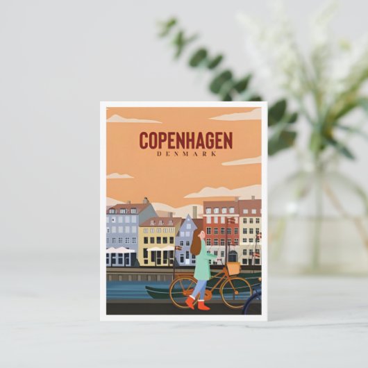 コペンハーゲンデンマークトラベルヴィンテージシティヨーロッパ ポストカード (スタンド正面)