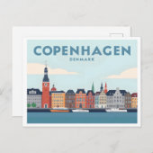 コペンハーゲンデンマークニャブンウォーターフロントパステルトラベル ポストカード (正面/裏面)