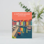 コペンハーゲンデンマークニャブンカナルヨーロッパ旅行 ポストカード (スタンド正面)