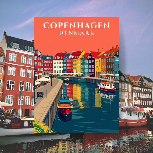 コペンハーゲンデンマークニャブンカナルヨーロッパ旅行 ポストカード