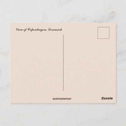 コペンハーゲンデンマークハガキのボート ポストカード (裏面)