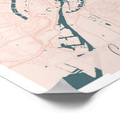 コペンハーゲンデンマークピンクとブルーかわいいスクリプト ポスター (角)