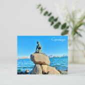 コペンハーゲンデンマークリトルマーメイド像旅行 ポストカード (スタンド正面)