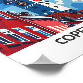 コペンハーゲンデンマークレトロアートワーク旅行 ポスター (角)