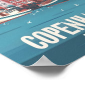 コペンハーゲンデンマークヴィンテージ有名な旅行プレイス ポスター (角)