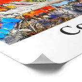 コペンハーゲンデンマーク旅行水の色のスケッチ ポスター (角)