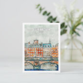 コペンハーゲンデンマーク有名な旅行プレイスウォーターカラー ポストカード (スタンド正面)