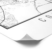 コペンハーゲンデンマーク通りの地図 ポスター (角)