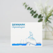 コペンハーゲンリトルマーメイドスケッチブルー ポストカード (スタンド正面)