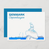 コペンハーゲンリトルマーメイドスケッチブルー ポストカード (正面/裏面)