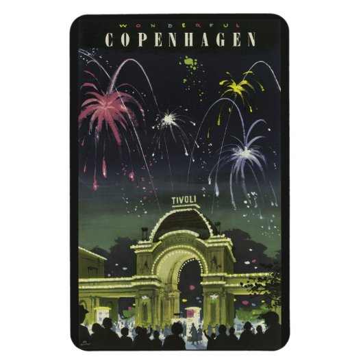 コペンハーゲンヴィンテージトラベルマグネット マグネット (縦)